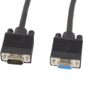 VGA M/F EXTENSION CABLE 1.8M SHIELDED FERRITE BLACK LANBERG