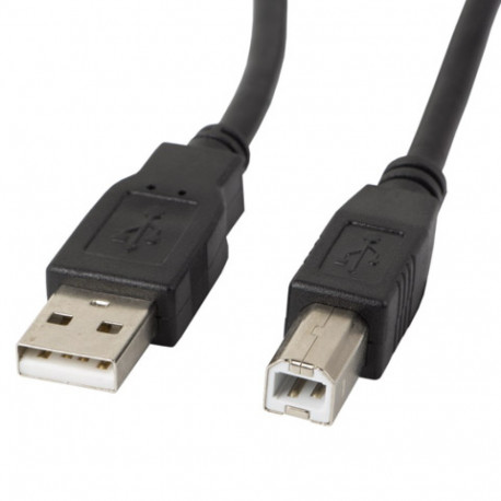 USB-A(M)->USB-B(M) 2.0 CABLE 5M BLACK LANBERG