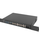 SWITCH LANBERG 16X 100MB POE+/2X 1GB/1X SFP UNMANAGED RACK 10" & 19" GIGABIT ETHERNET 150W