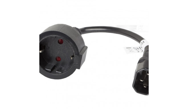 IEC 320 C14->SCHUKO(F) ADAPTER CABLE FOR UPS 20CM BLACK LANBERG