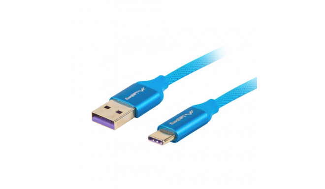 USB-C(M)->USB-A(M) 2.0 CABLE 1M BLUE PREMIUM 5A LANBERG