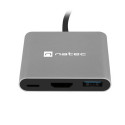 USB-C MULTIPORT ADAPTER 3 IN 1 NATEC FOWLER MINI USB 3.0, HDMI 4K, USB-C PD