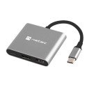 USB-C MULTIPORT ADAPTER 3 IN 1 NATEC FOWLER MINI USB 3.0, HDMI 4K, USB-C PD