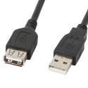 USB-A M/F 2.0 CABLE 0.7M BLACK LANBERG