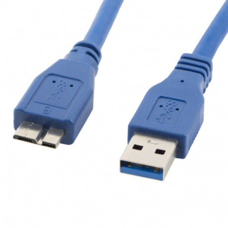 USB MICRO(M)->USB-A(M) 3.0 CABLE 0.5M BLUE LANBERG