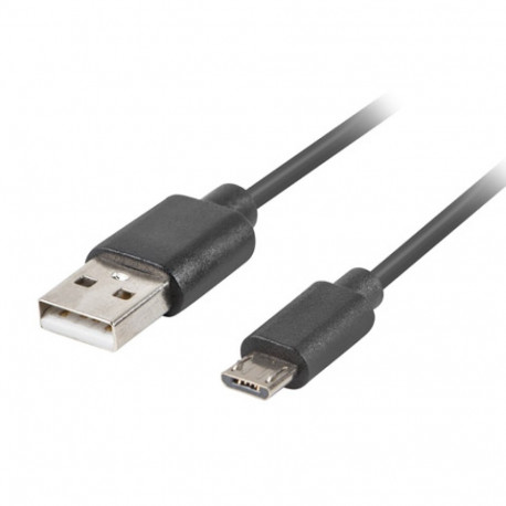 USB MICRO(M)->USB-A(M) 2.0 CABLE 1M BLACK QC 3.0 LANBERG