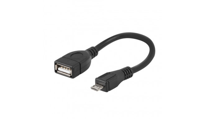 Natec adapter microUSB (M) - USB-A (F) 2.0 OTG 15cm, must
