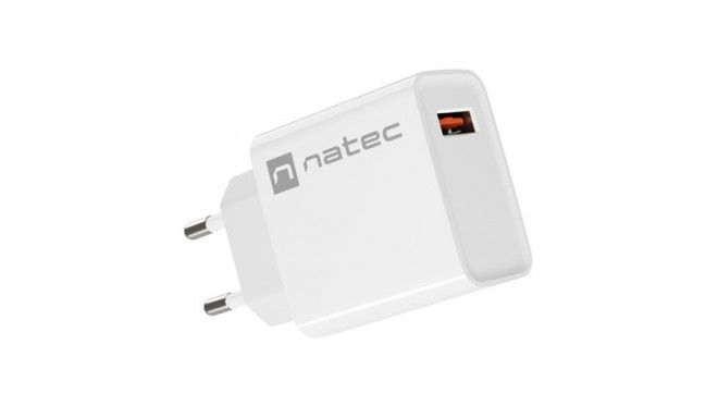 USB CHARGER NATEC RIBERA 1X USB-A 18W WHITE