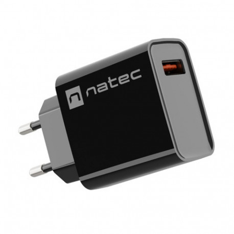 USB CHARGER NATEC RIBERA 1X USB-A 18W BLACK