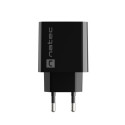 USB CHARGER NATEC RIBERA 1X USB-A + 1X USB-C 20W BLACK