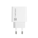 USB CHARGER NATEC RIBERA 1X USB-A + 1X USB-C 20W WHITE