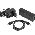 Natec USB 3.0 hub Mantis 2 4-port + vooluadapter