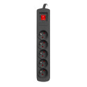 SURGE PROTECTOR NATEC BERCY 400 5M 5X FRENCH OUTLETS BLACK