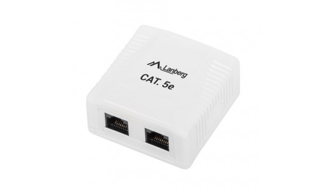 SURFACE-MOUNT BOX CAT.5E UTP UNSHIELDED 2X RJ45 WHITE LANBERG