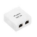 SURFACE-MOUNT BOX CAT.5E FTP SHIELDED 2X RJ45 WHITE LANBERG