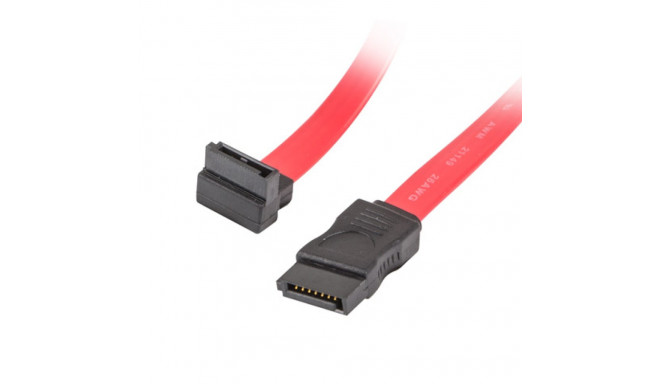 SATA DATA III (6GB/S) F/F CABLE 50CM ANGLED DOWN/STRAIGHT RED LANBERG