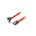 SATA DATA II (3GB/S) F/F CABLE 50CM ANGLED METAL CLIPS RED LANBERG