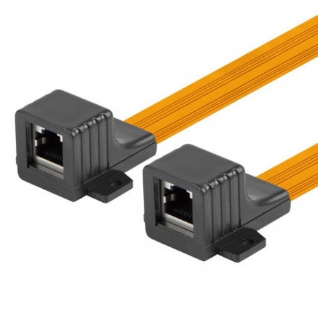 RJ45 INLINE COUPLER SLIM WINDOW CABLE 17CM LANBERG