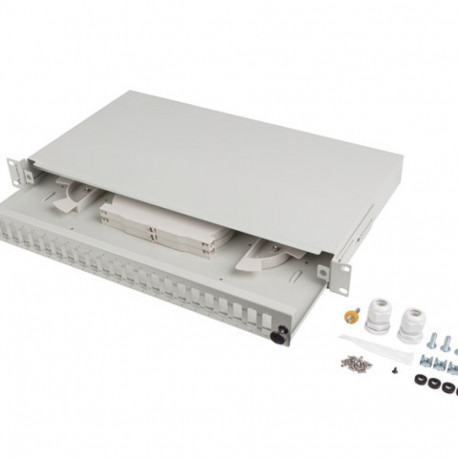 LANBERG fiiberoptiline patch-paneel RACKMOUNT 19" 1U 24XSC DUPLEX / 24XLC QUAD, hall, koos tarvikute