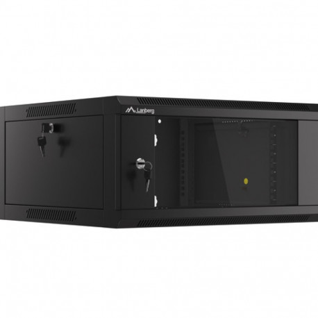 RACK CABINET 19" WALL-MOUNTED 4U 600 FAST ASSEMBLY (FLAT PACK) BLACK LANBERG