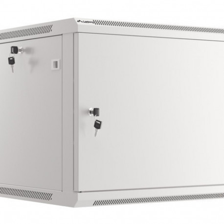 RACK CABINET 19" WALL-MOUNT 9U/600X600 FOR SELF-ASSEMBLY WITH METAL DOOR GREY LANBERG (FLAT PACK)