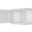 RACK CABINET 19" WALL-MOUNT 9U/600X600 FOR SELF-ASSEMBLY WITH METAL DOOR GREY LANBERG (FLAT PACK)