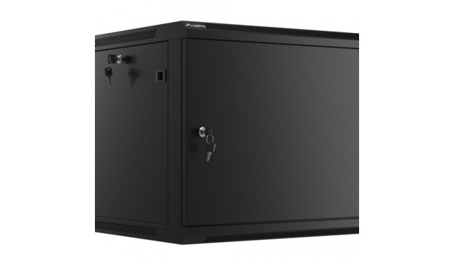 RACK CABINET 19" WALL-MOUNT 9U/600X600 FOR SELF-ASSEMBLY WITH METAL DOOR BLACK LANBERG (FLAT PACK)