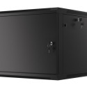 RACK CABINET 19" WALL-MOUNT 9U/600X600 FOR SELF-ASSEMBLY WITH METAL DOOR BLACK LANBERG (FLAT PACK)