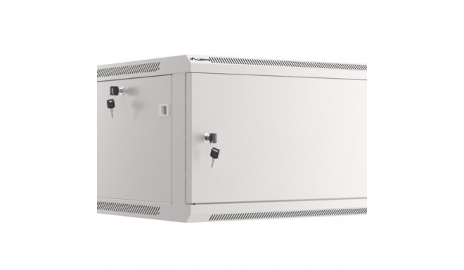 RACK CABINET 19" WALL-MOUNT 6U/600X600 FOR SELF-ASSEMBLY WITH METAL DOOR GREY LANBERG (FLAT PACK)