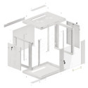 RACK CABINET 19" WALL-MOUNT 9U/600X450 (FLAT PACK) WITH GLASS DOOR GREY LANBERG V2