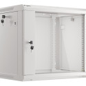 RACK CABINET 19" WALL-MOUNT 9U/600X450 (FLAT PACK) WITH GLASS DOOR GREY LANBERG V2