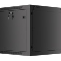 RACK CABINET 19" WALL-MOUNT 9U/600X600 FOR SELF-ASSEMBLY WITH METAL DOOR BLACK LANBERG (FLAT PACK)