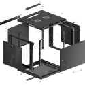 RACK CABINET 19" WALL-MOUNT 9U/600X600 FOR SELF-ASSEMBLY WITH METAL DOOR BLACK LANBERG (FLAT PACK)