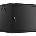 RACK CABINET 19" WALL-MOUNT 9U/600X600 FOR SELF-ASSEMBLY WITH METAL DOOR BLACK LANBERG (FLAT PACK)