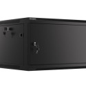 RACK CABINET 19" WALL-MOUNT 6U/600X600 FOR SELF-ASSEMBLY WITH METAL DOOR BLACK LANBERG (FLAT PACK)