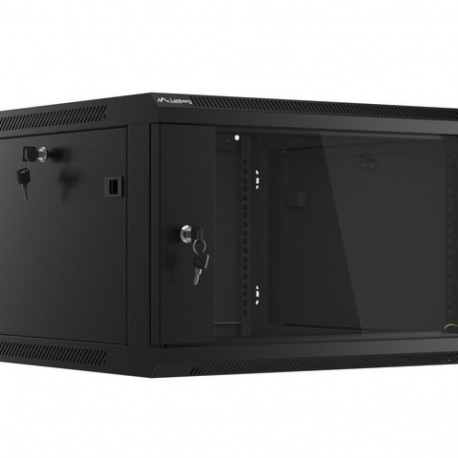 RACK CABINET 19" WALL-MOUNT 6U/600X600 (FLAT PACK) BLACK LANBERG V2