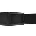 RACK CABINET 19" WALL-MOUNT 6U/600X600 FOR SELF-ASSEMBLY WITH METAL DOOR BLACK LANBERG (FLAT PACK)