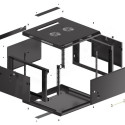 RACK CABINET 19" WALL-MOUNT 6U/600X600 FOR SELF-ASSEMBLY WITH METAL DOOR BLACK LANBERG (FLAT PACK)