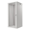 RACK CABINET 19" WALL-MOUNT 27U/600X600 (FLAT PACK) WITH GLASS DOOR GREY LANBERG V2