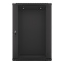 RACK CABINET 19" WALL-MOUNT 18U/600X450 (FLAT PACK) WITH GLASS DOOR BLACK LANBERG V2