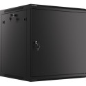 RACK CABINET 19" WALL-MOUNT 12U/600X600 FOR SELF-ASSEMBLY WITH METAL DOOR BLACK LANBERG (FLAT PACK)