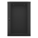 RACK CABINET 19" WALL-MOUNT 18U/600X450 (FLAT PACK) WITH GLASS DOOR BLACK LANBERG V2