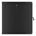 RACK CABINET 19" WALL-MOUNT 12U/600X600 FOR SELF-ASSEMBLY WITH METAL DOOR BLACK LANBERG (FLAT PACK)