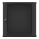 RACK CABINET 19" WALL-MOUNT 12U/600X600 (FLAT PACK) WITH GLASS DOOR BLACK LANBERG V2