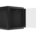 RACK CABINET 19" WALL-MOUNT 12U/600X600 (FLAT PACK) WITH GLASS DOOR BLACK LANBERG V2