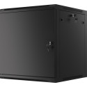 RACK CABINET 19" WALL-MOUNT 12U/600X600 FOR SELF-ASSEMBLY WITH METAL DOOR BLACK LANBERG (FLAT PACK)