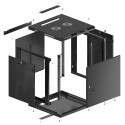 RACK CABINET 19" WALL-MOUNT 12U/600X600 FOR SELF-ASSEMBLY WITH METAL DOOR BLACK LANBERG (FLAT PACK)