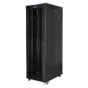 RACK CABINET 19" FREE-STANDING 42U/800X1000 (FLAT PACK) WITH GLASS DOOR LCD BLACK LANBERG V2