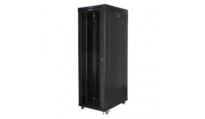 RACK CABINET 19" FREE-STANDING 42U/800X1000 (FLAT PACK) WITH GLASS DOOR LCD BLACK LANBERG V2