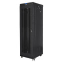 RACK CABINET 19" FREE-STANDING 42U/600X800 (FLAT PACK) WITH MESH DOOR LCD BLACK LANBERG V2